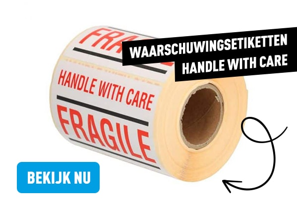 breekbaar pakketten versturen - waarschuwingsetiketten "fragile"