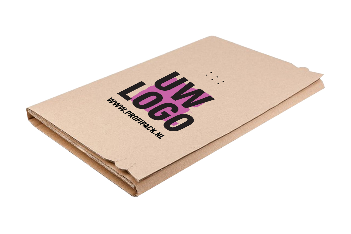 Boekverpakking light E golf 1 zijde bedrukt - 300 x 210 x 80mm
