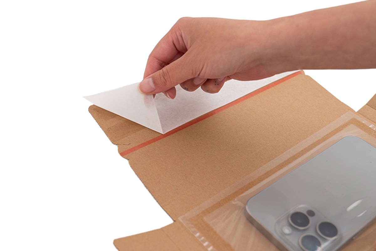 Smartphone verzenddoos met fixeerfolie - 235 x 122 x 20mm