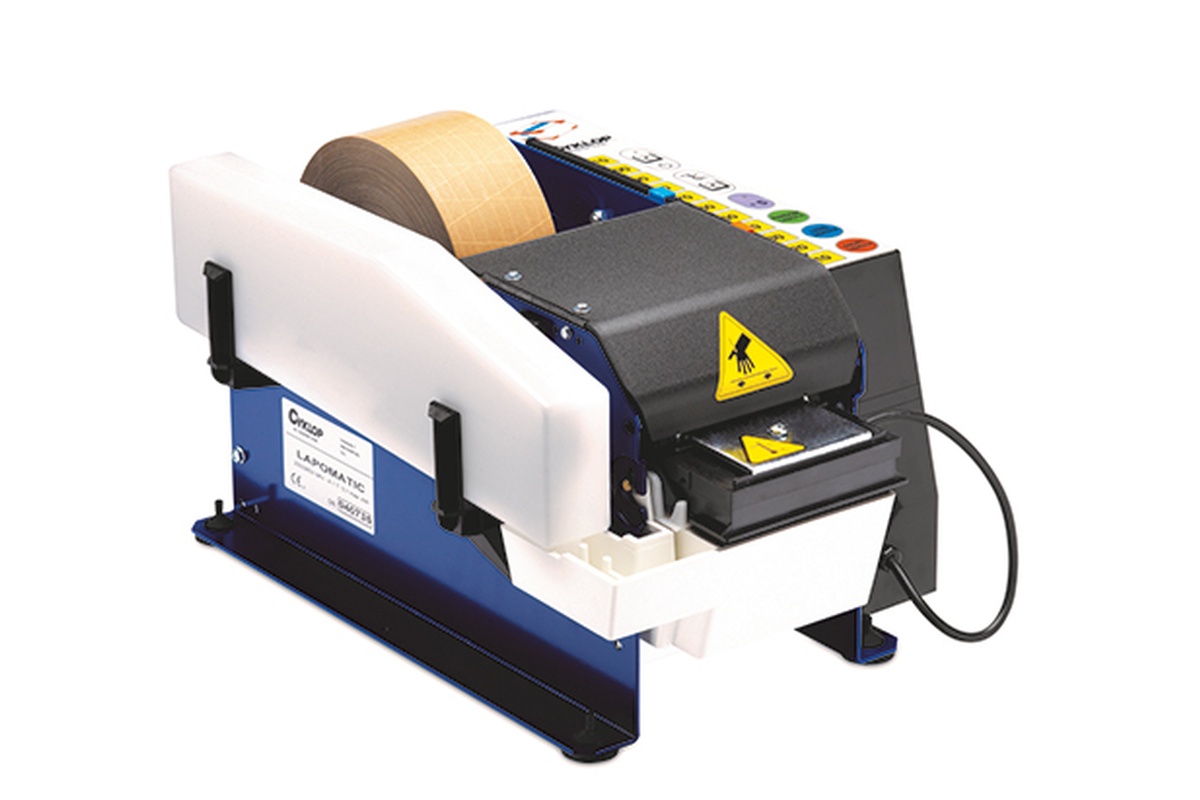Tape dispenser Lapomatic voor gegomde papieren tape