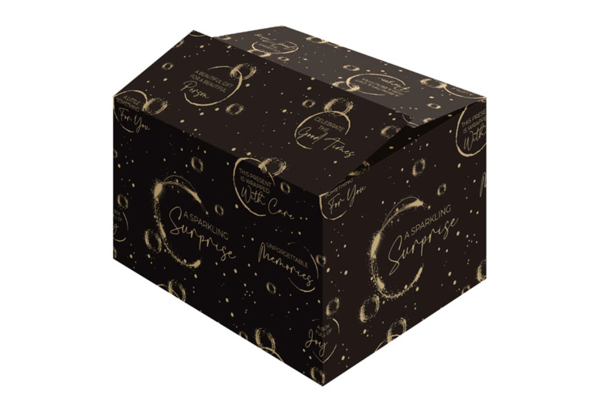 Kerstdoos ''Bubbles Black'' -  200 x 150 x 120mm 
