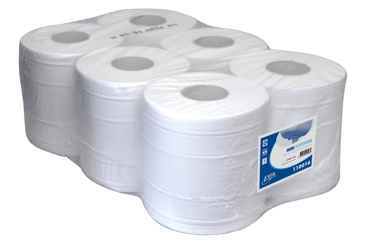 Midi poetspapier cellulose 1-laags (6 rol)