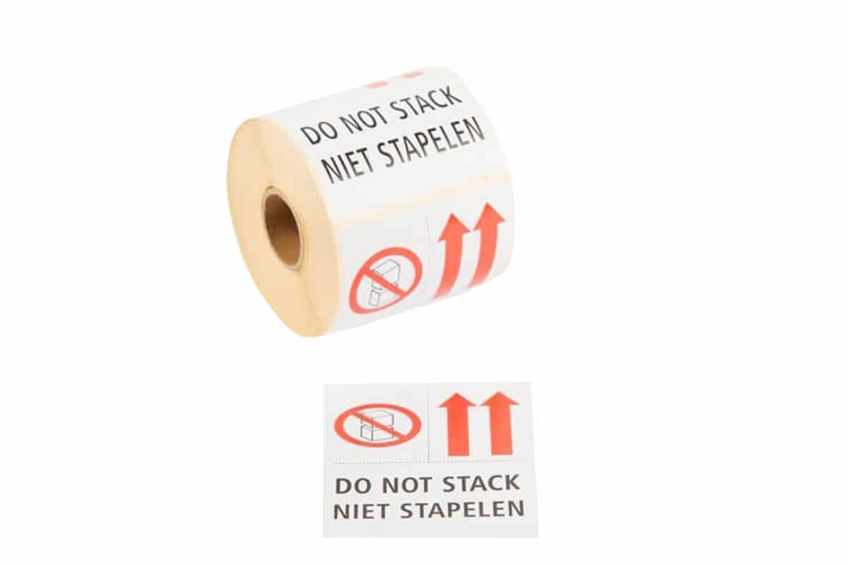 Waarschuwingsetiketten "Do not stack - Niet stapelen" - 80 x 100mm (1.000 st)