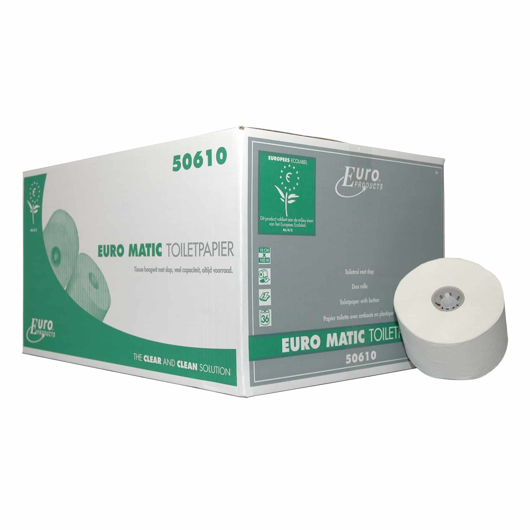 ECO toiletpapier gerecycled met dop 2-laags - 100m (36 rollen)
