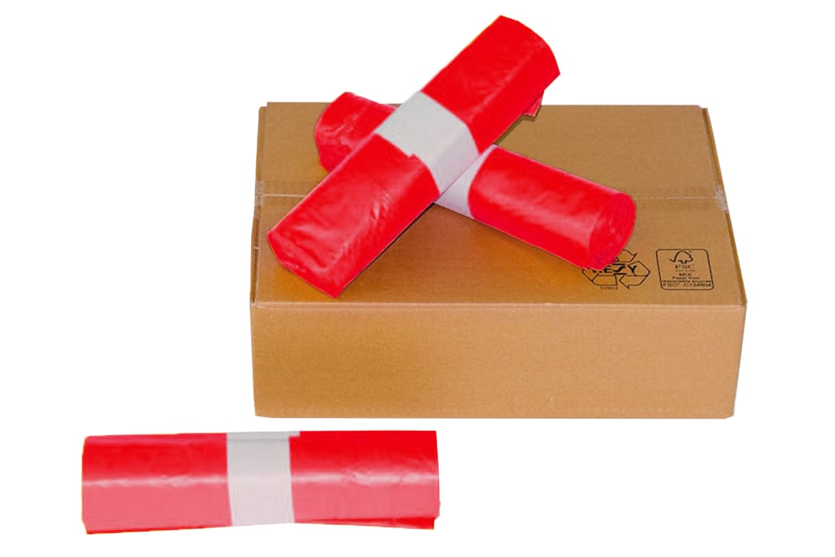 Grote afvalzakken rood 400L ongeperforeerd - 70 x 15/15 x 200cm x 40my (50 st)