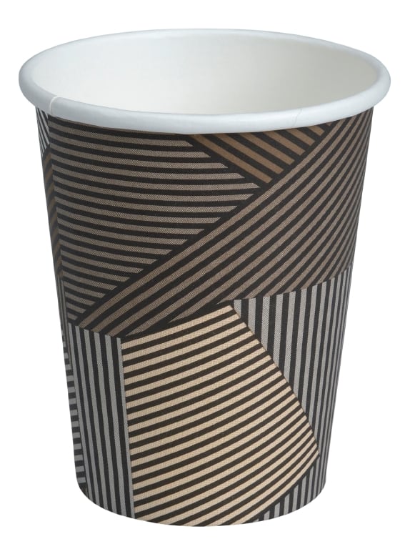 Kartonnen koffiebekers bruin Lines - 240ml (1000 st)