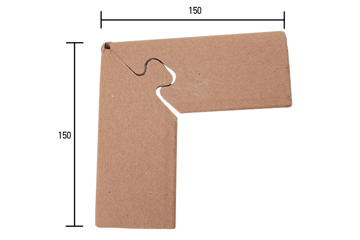 Kartonnen hoekstuk puzzel - 45 x 45 x 150 x 150 x 3mm