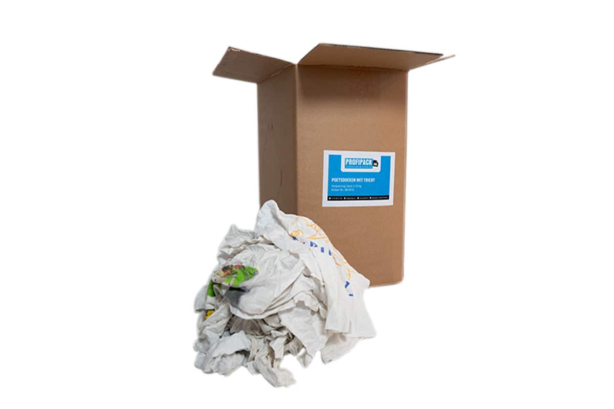 Poetsdoeken wit tricot - doos á 10 kg