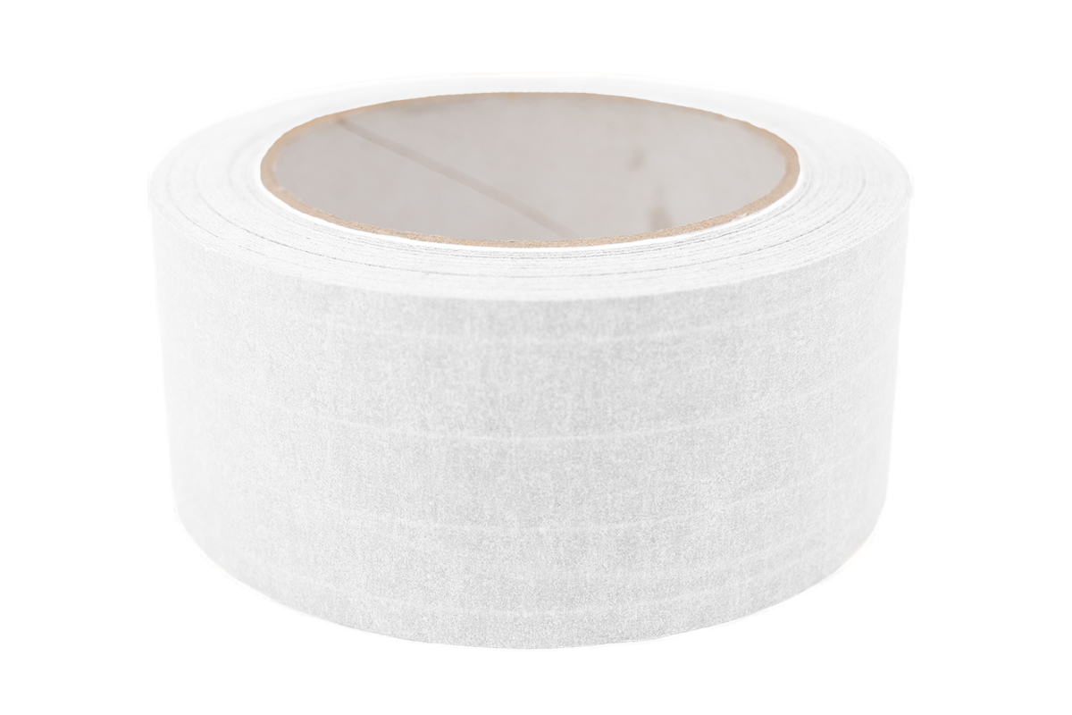 Papieren tape versterkt wit - 50mm x 50m
