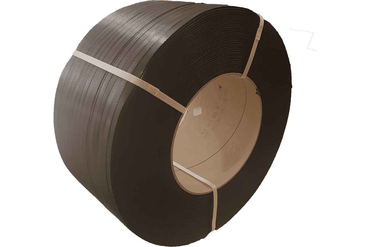 PP omsnoeringsband zwart - 12mm x 3.000m x 0,55mm (Kern 200)
