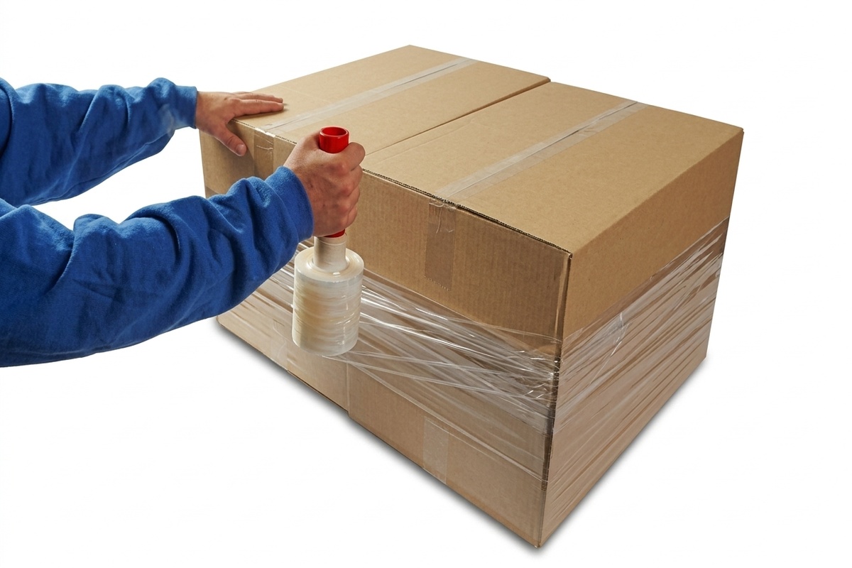 Bundelfolie transparant - 10cm x 150m x 20my (5 st) + GRATIS dispenser