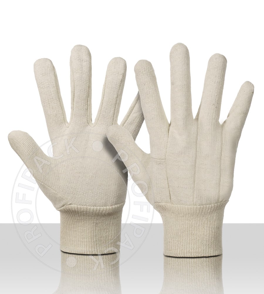 Bullflex 100% katoenen jersey handschoenen ecru - maat 10/XL