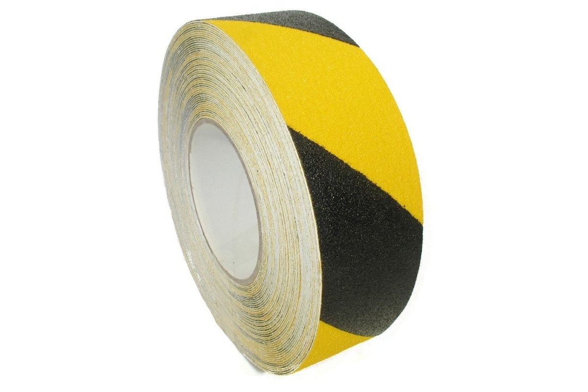 Antislip tape met korrel zwart/geel - 50mm x 18m