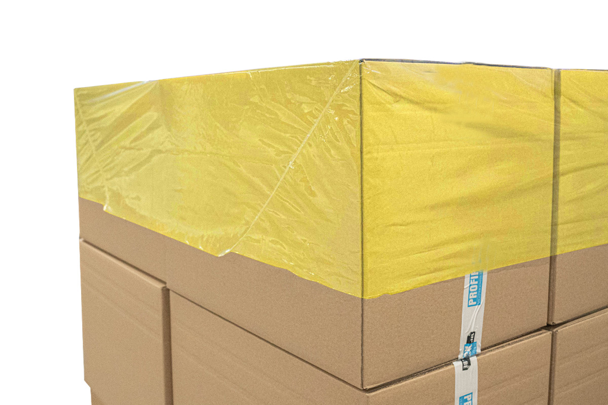 Pallet tophoezen geel - 100 x 120 x 30cm x 50my (100st)