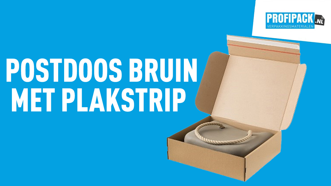 Postdoos bruin met plak- en afscheurstrip - 370 x 290 x 70mm 