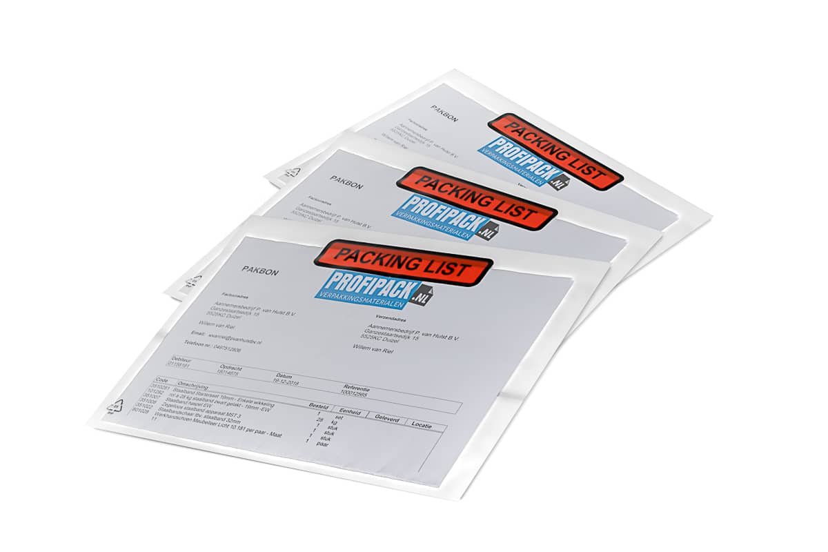 Paklijst enveloppen "ducuments enclosed" kopen - verzendmateriaal