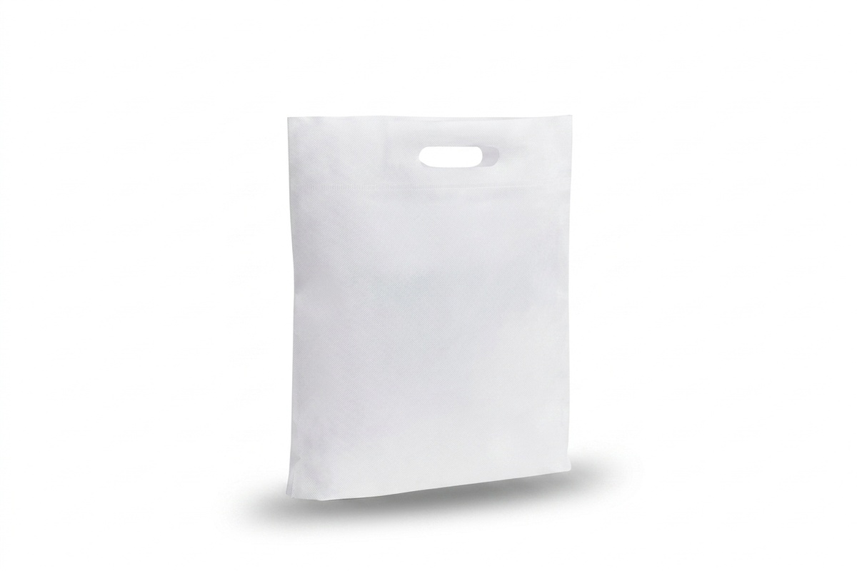 LDPE draagtassen wit - 450 x 510 + 2 x 40mm - 50my (500 st)