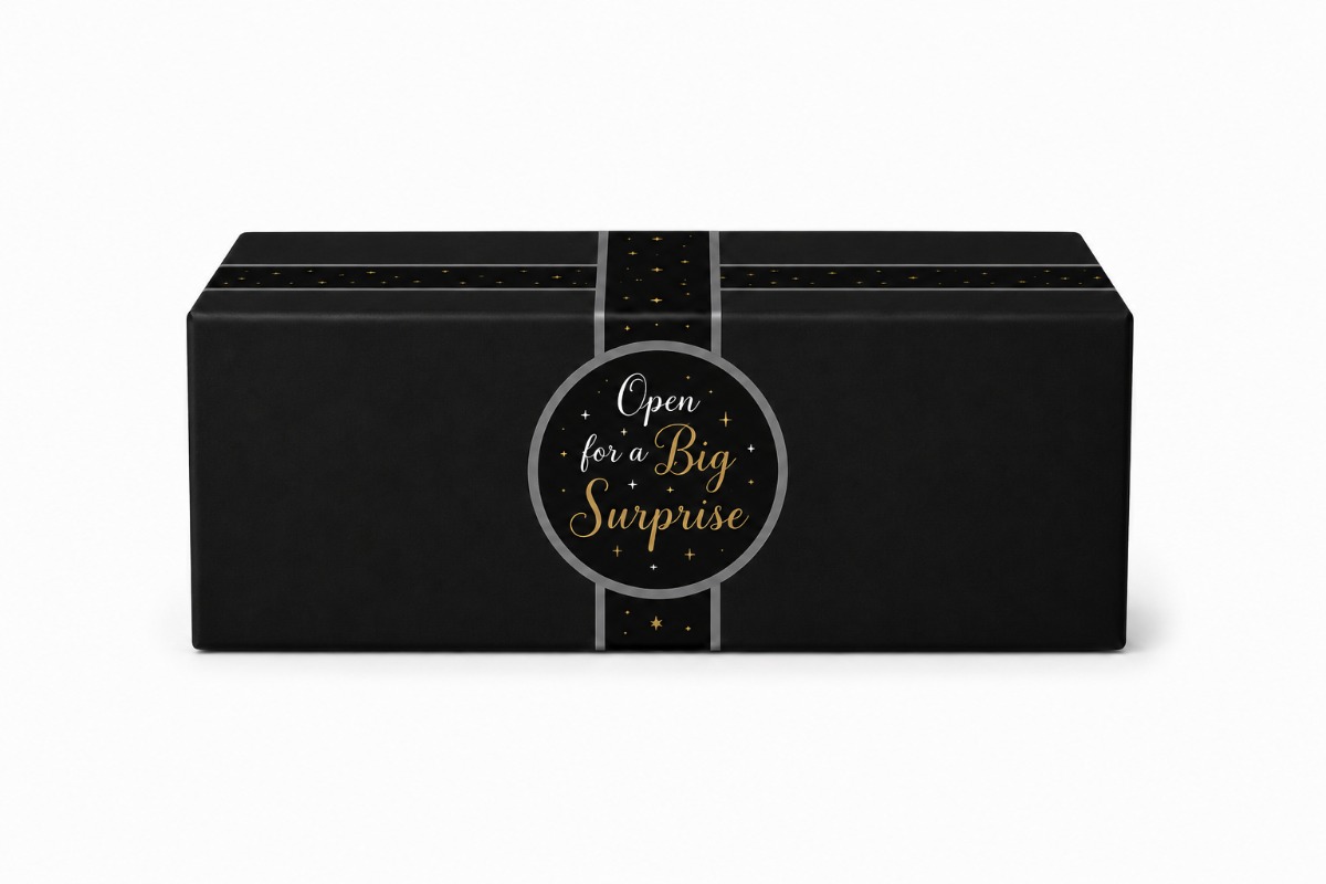 Geschenkdoos  "Big Suprise Kraft Black" - 390 x 290 x 177 mm 