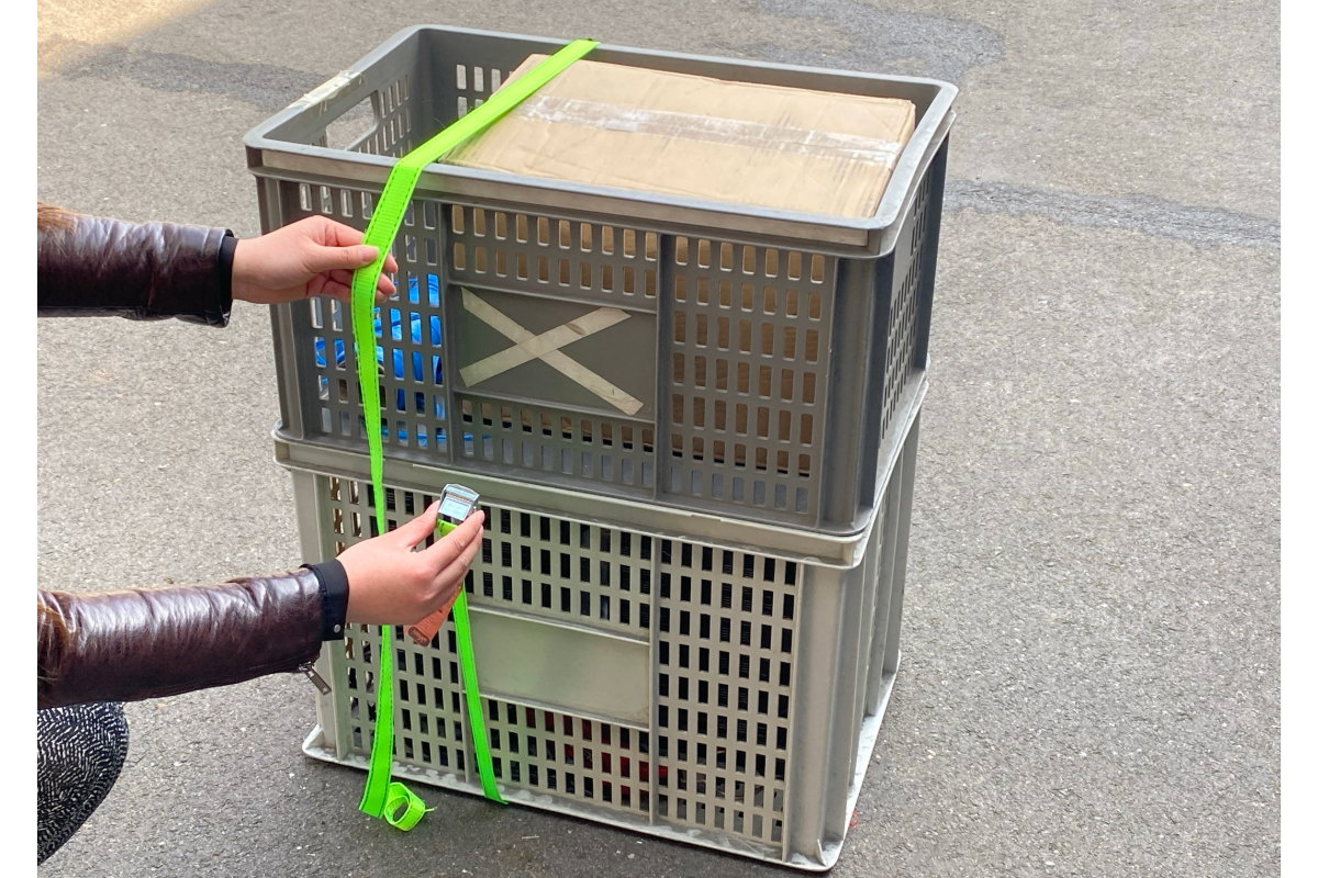 Bagagegordel spanband groen + gesp - 25mm x 2,5m