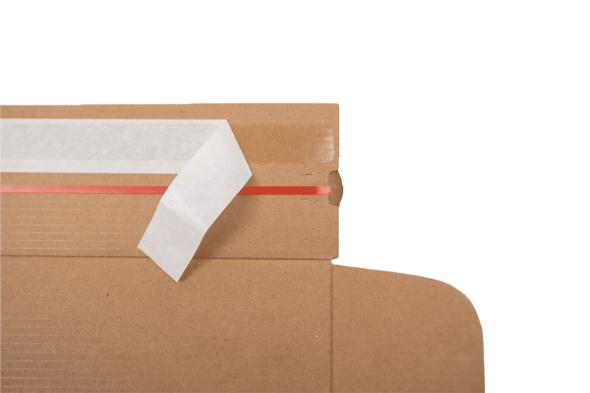Postdoos bruin met plak- en afscheurstrip - 420 x 370 x 120mm 
