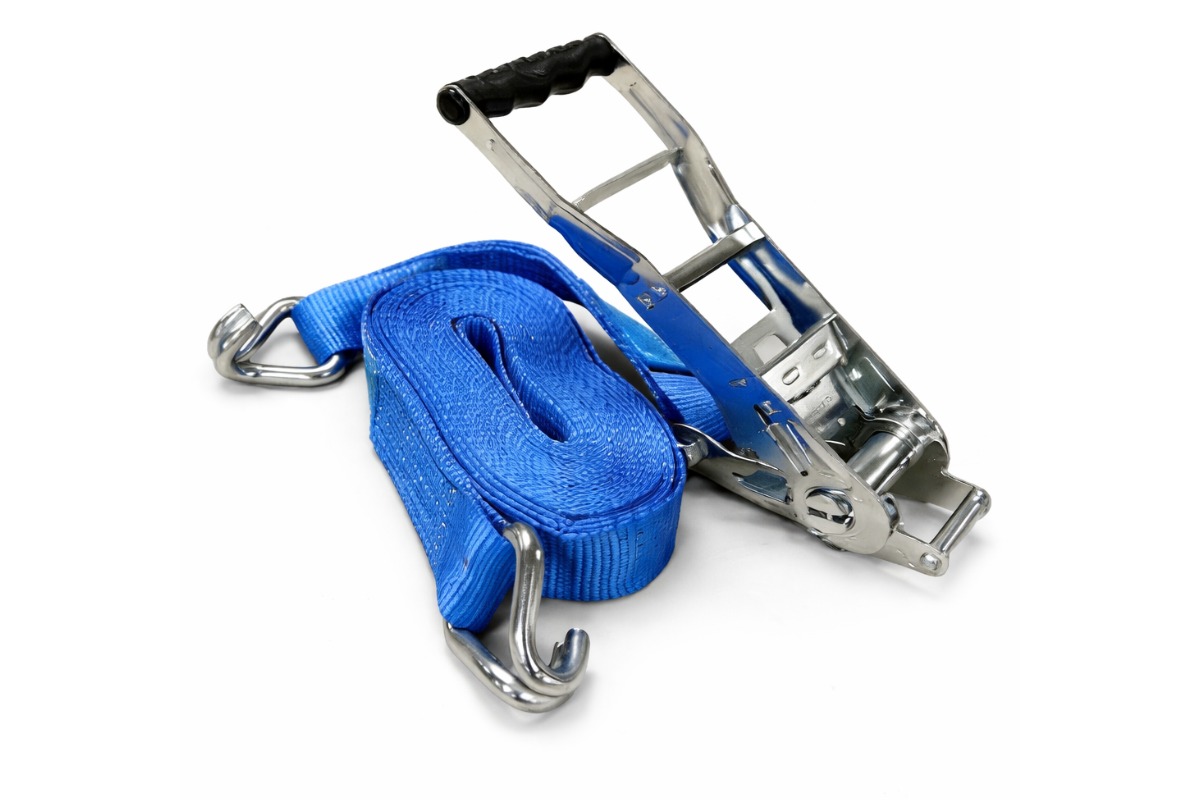 Spanband 2-delig blauw met ERGO ratel - 50mm x 9m (5 ton)