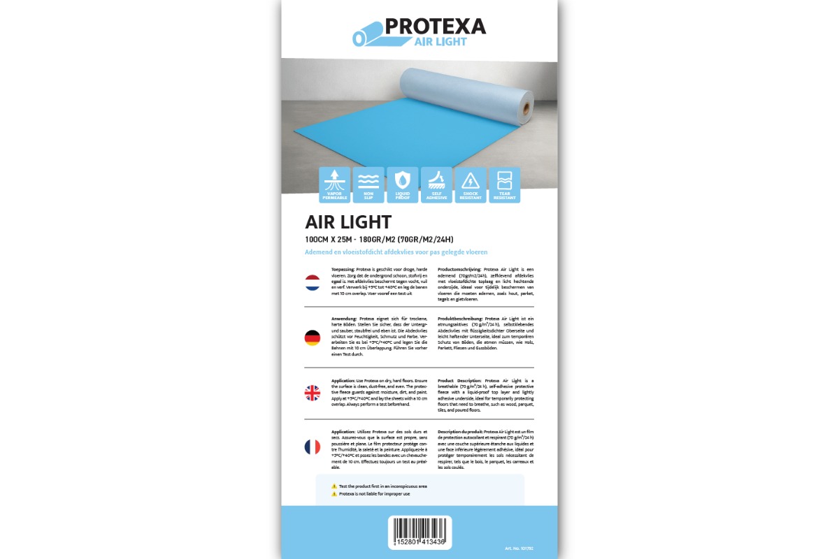 Protexa Air Light ademend afdekvlies - 100cm x 25m x 180gr