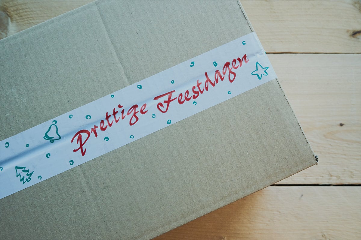 PVC kerst tape ''Prettige Feestdagen'' - 50mm x 66m