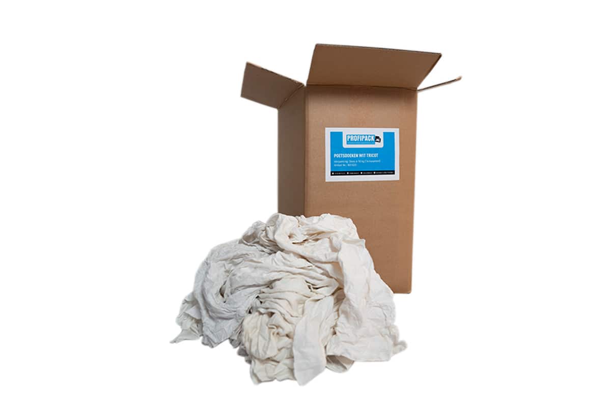 Poetsdoeken wit tricot - doos á 10 kg (1é kwaliteit)