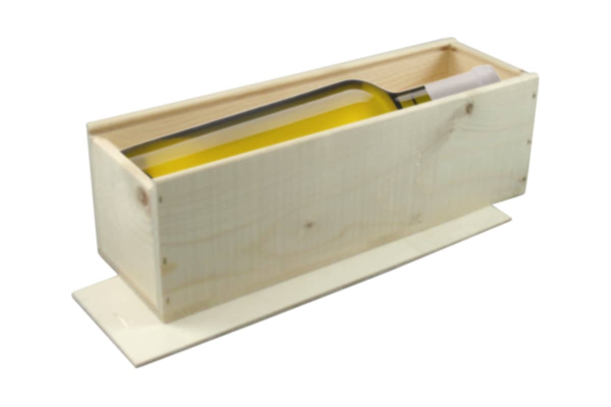 Wijnkist 1-fles Magnum met schuifdeksel - 400 x 115 x 115mm