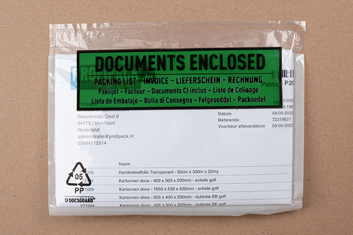Eco papieren paklijst enveloppen Packing List - 230 x 170mm (1.000 st)