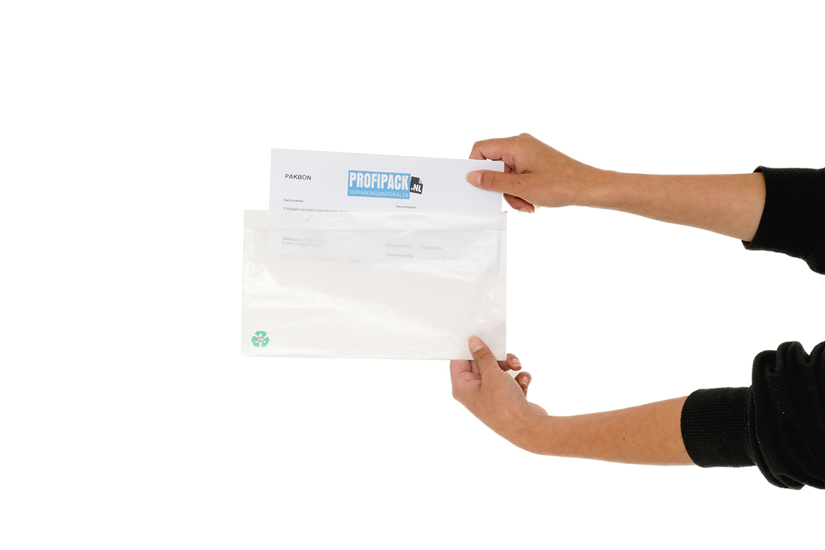 Eco papieren paklijst enveloppen blanco - 230 x 125mm (1.000 st)