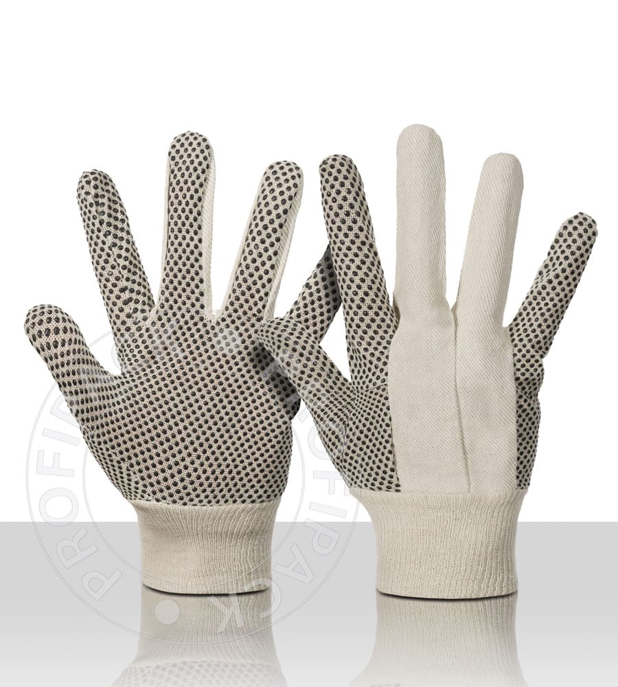 Bullflex 100% katoenen keper handschoenen antislip - maat 10/XL