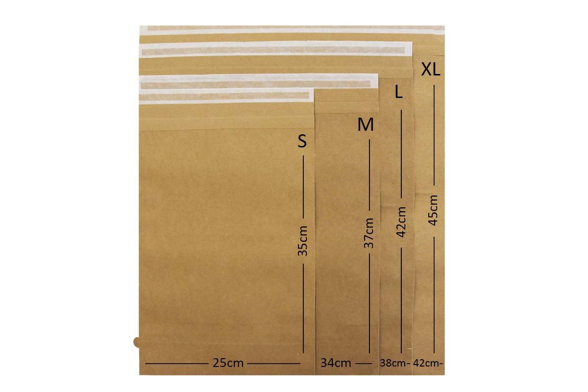 Papieren verzendzakken S Retour - 230 x 350mm (50 st)