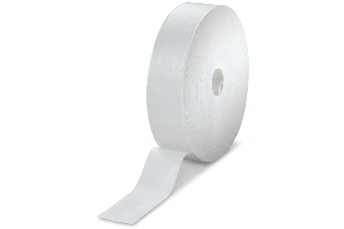 Papieren tape gegomd - 60mm x 200m x 60g/m2 (wit)