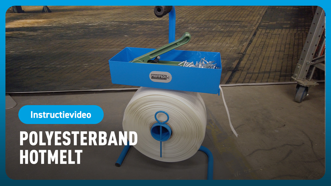 Polyesterband hotmelt wit - 13mm x 1.100m