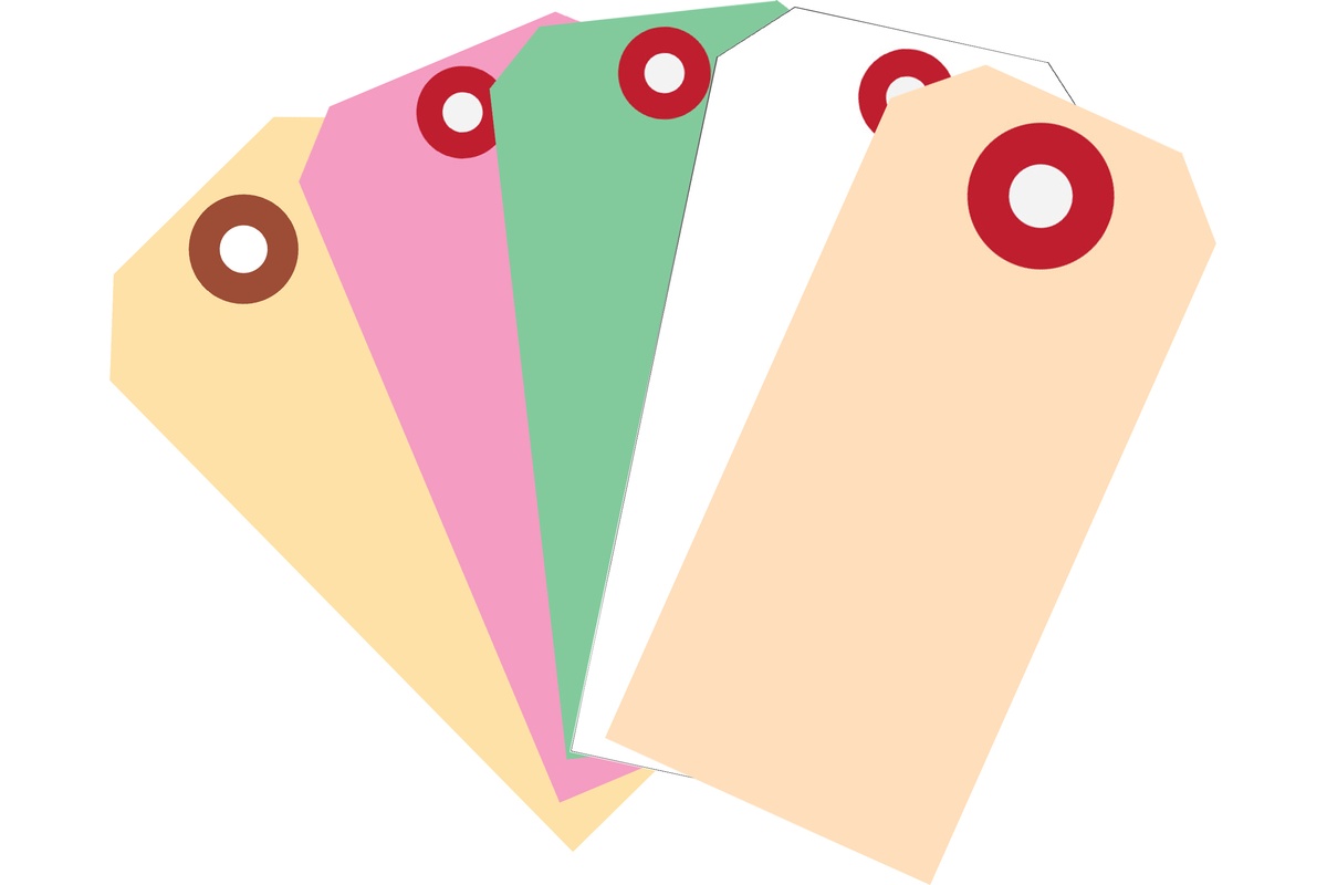 kartonnen labels met versterkt oogje groen - 60 x 120mm (1000 st)