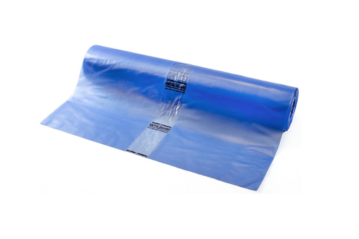VCI vlakke folie (corrosiewerend) transparant blauw - 600cm x 42m x 100my