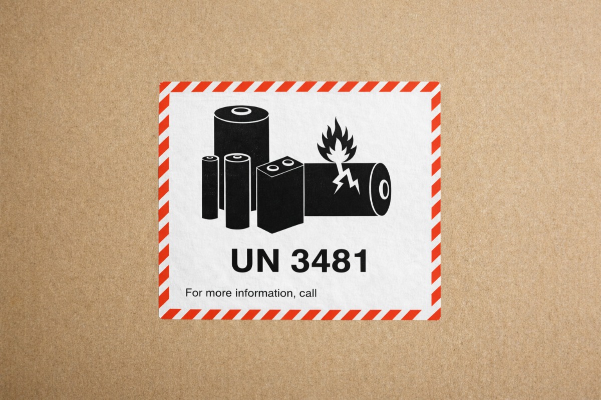  Waarschuwingsetiketten "UN 3481" - 100 x 100mm (500st)