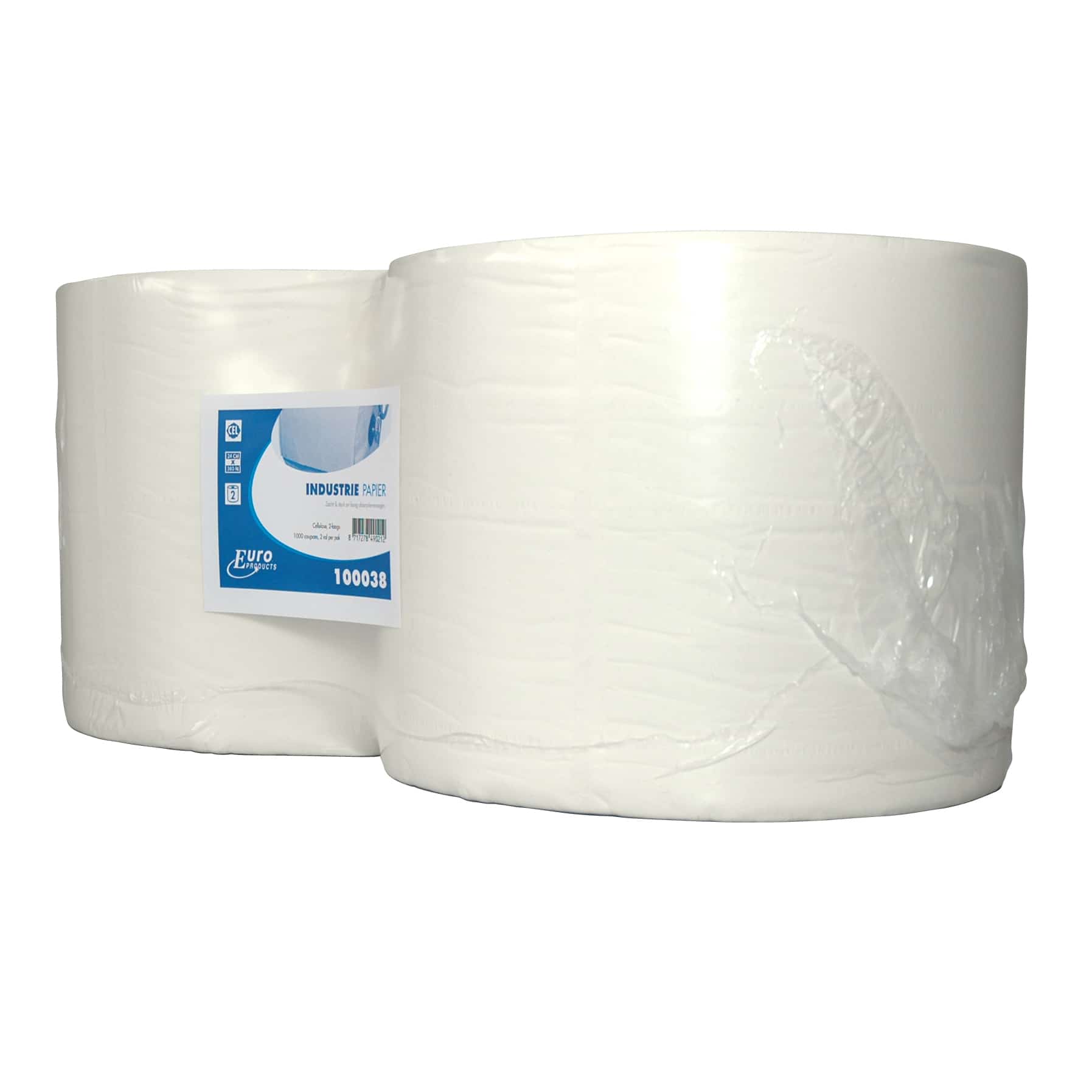 Industriepapier cellulose wit 2-laags (2 rol)