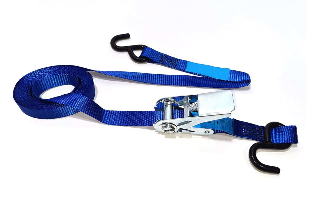 Spanband 2-delig heavy duty S haak met ratel - 25mm x 5m (0,6 ton)