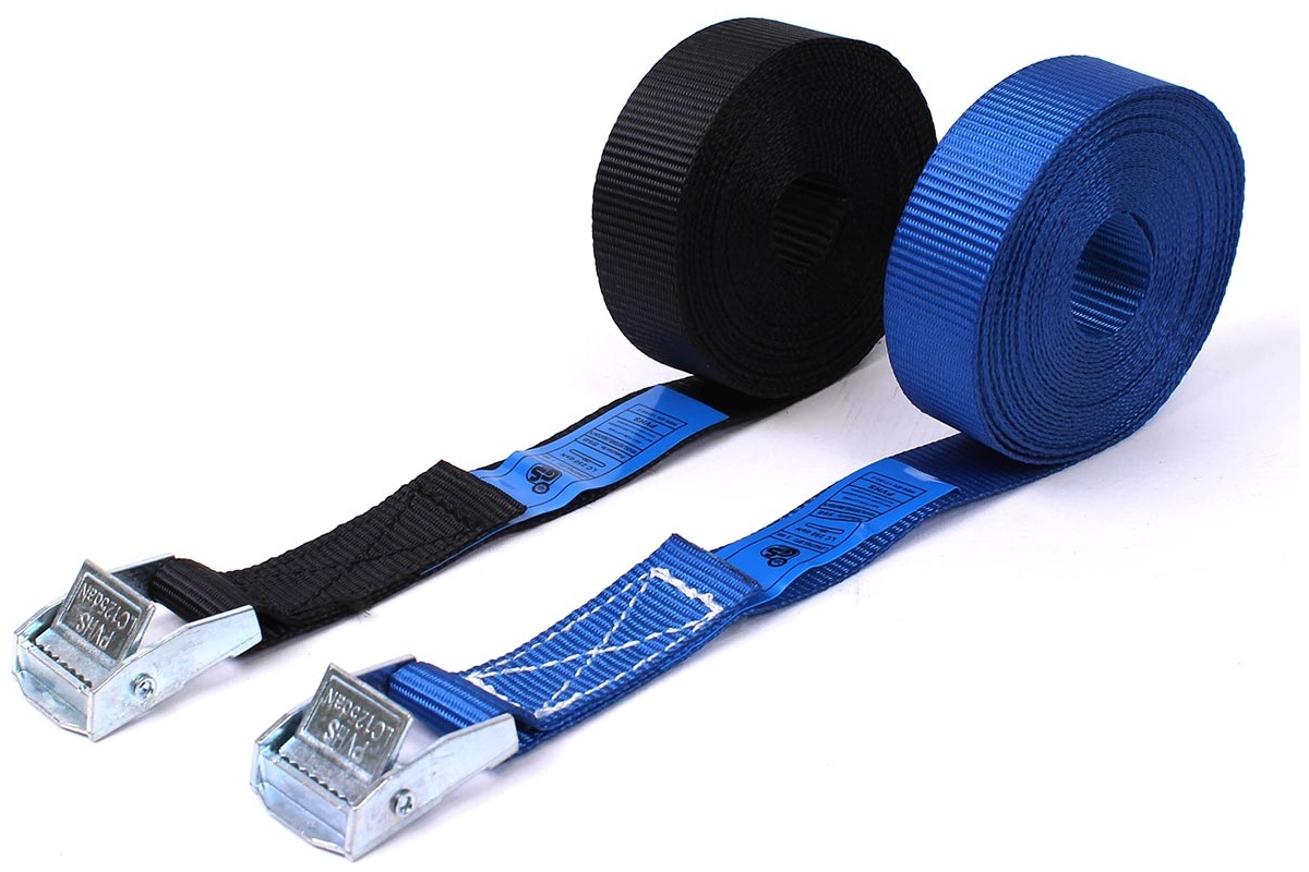Bagagegordel spanband zwart + gesp - 25mm x 500cm