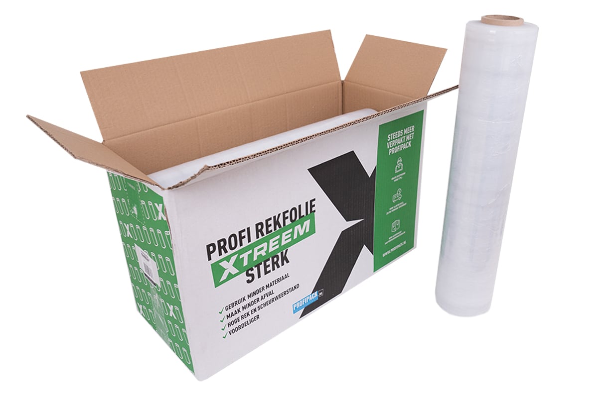 Xtreem + rek handwikkelfolie transparant - 50cm x 400m x 12my