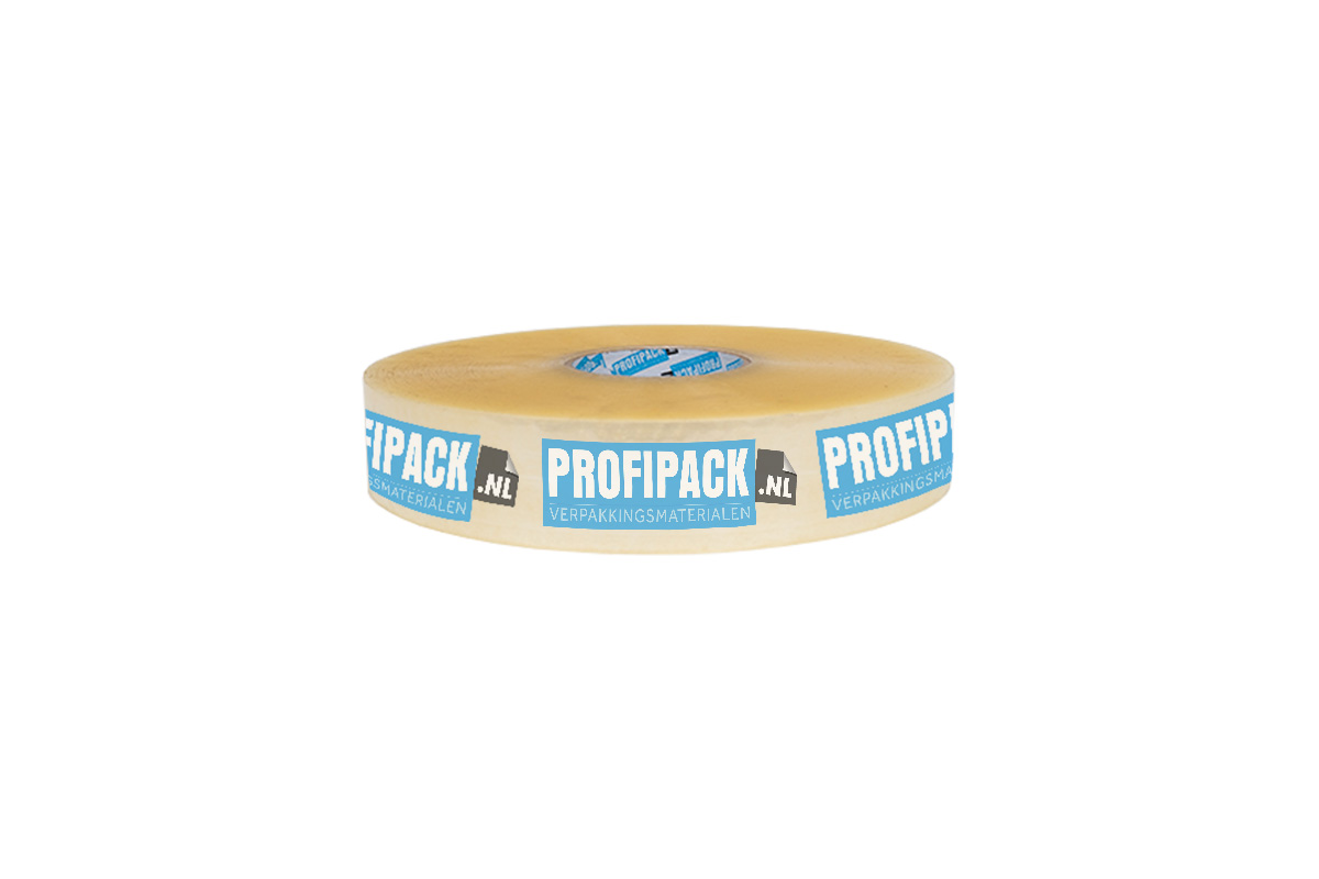 Bedrukte machinetape PP solvent - 50mm x 990m (3 kleuren)