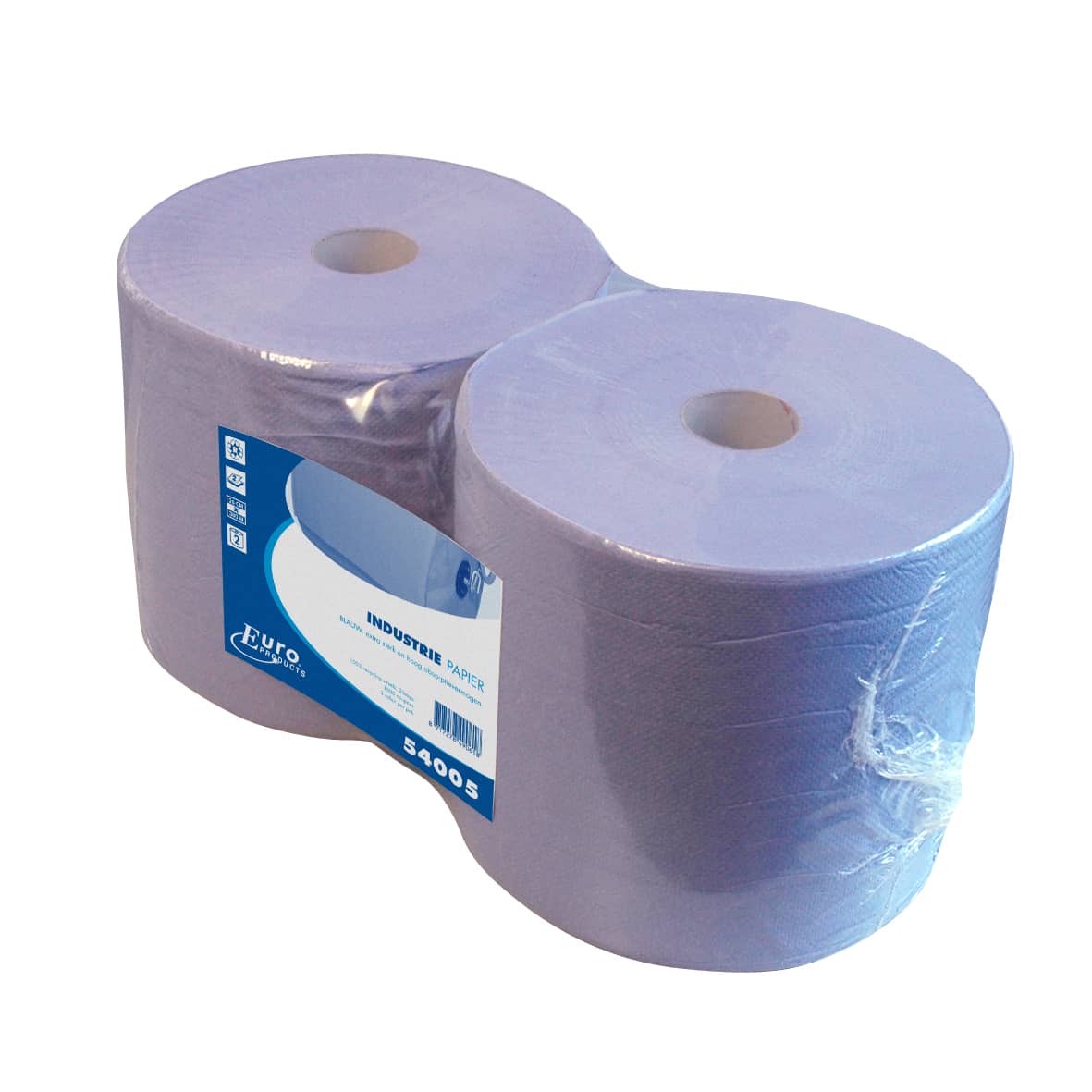 Industriepapier recycled blauw 2-laags (2 rollen)