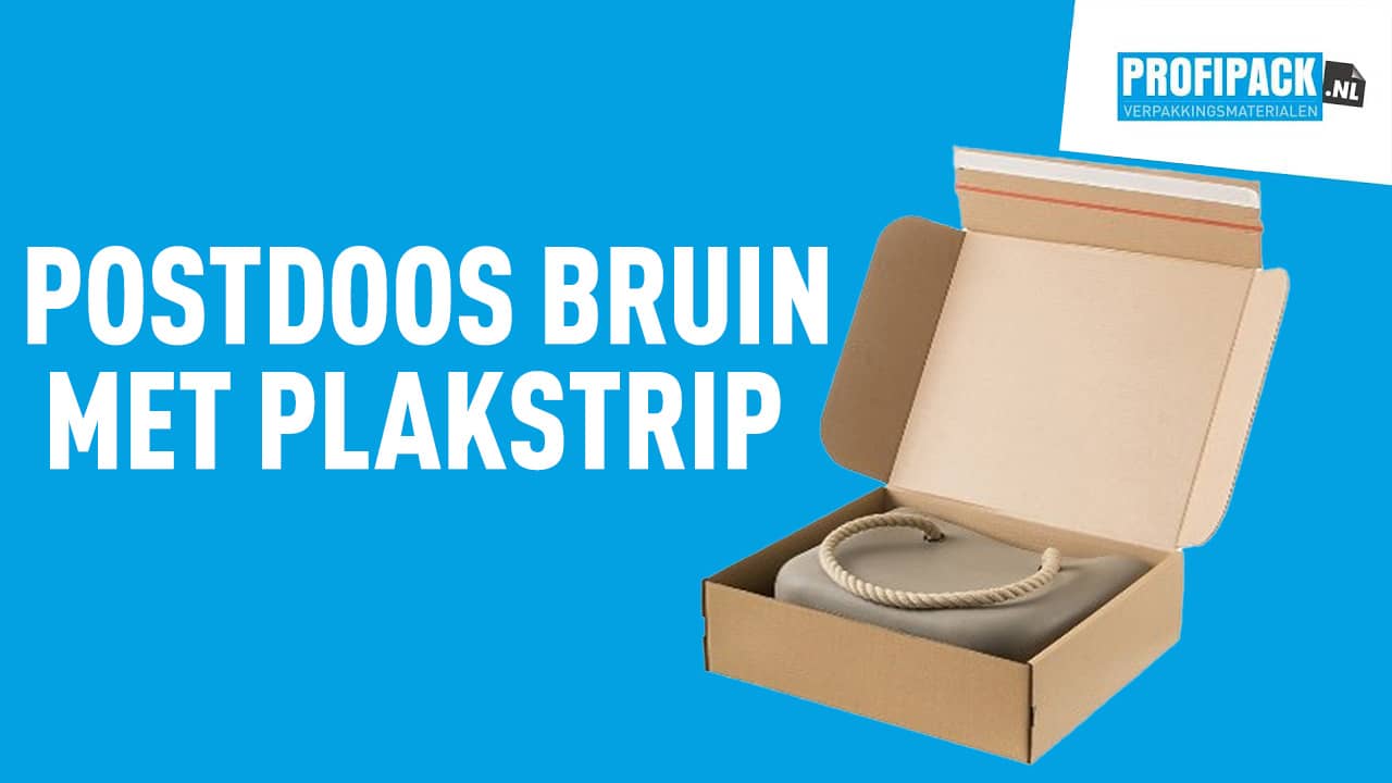 Postdoos bruin met plak- en afscheurstrip - 290 x 185 x 70mm 