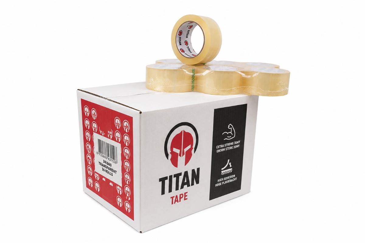 Titan High Tack tape transparant - 48mm x 66m x 35my