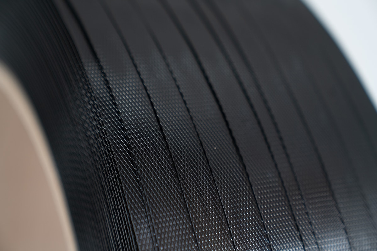 PP omsnoeringsband zwart - 12mm x 3.000 m x 0,55mm