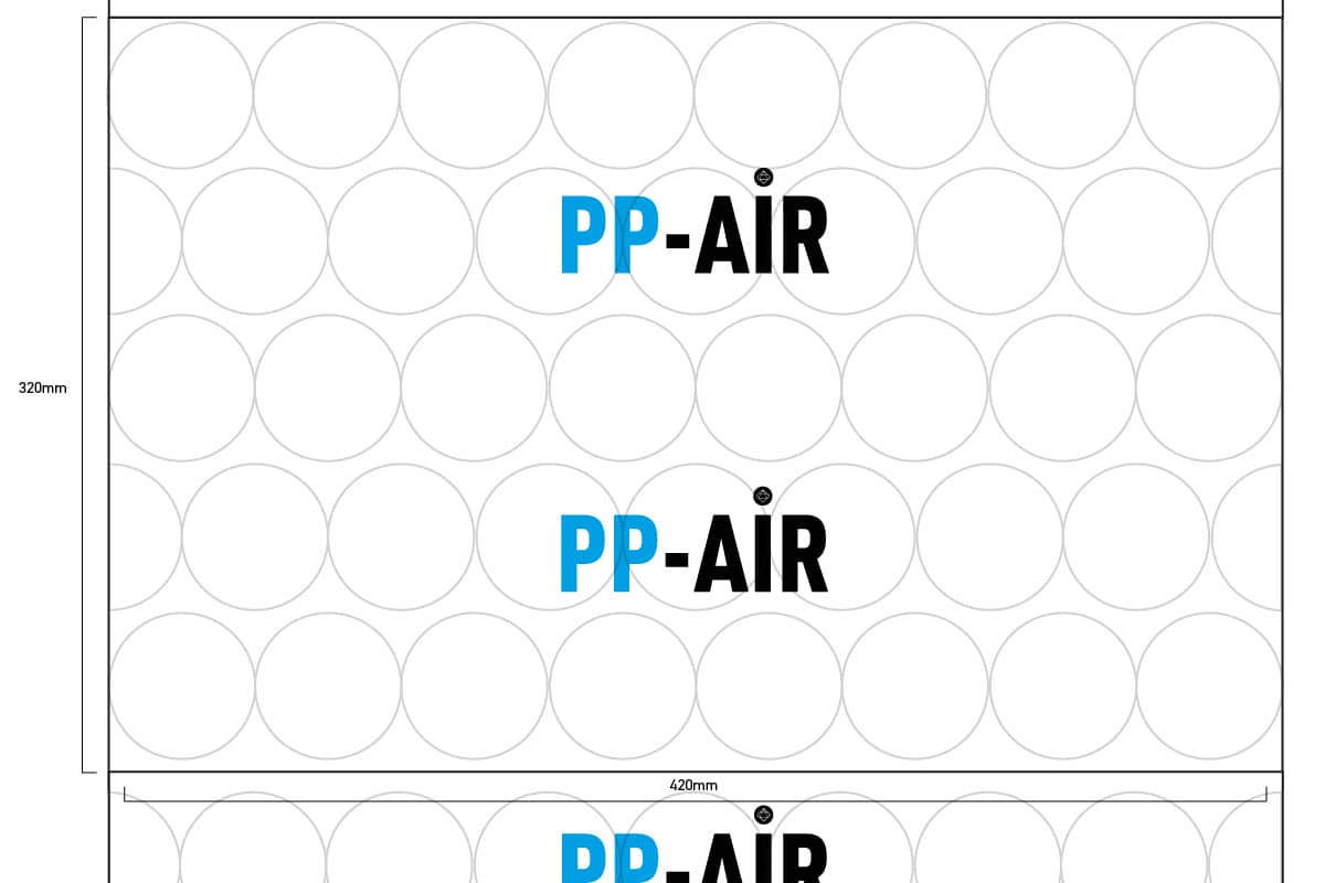 PP-air luchtzakjes mattenfolie 4.1 - 420 x 320mm x 280m
